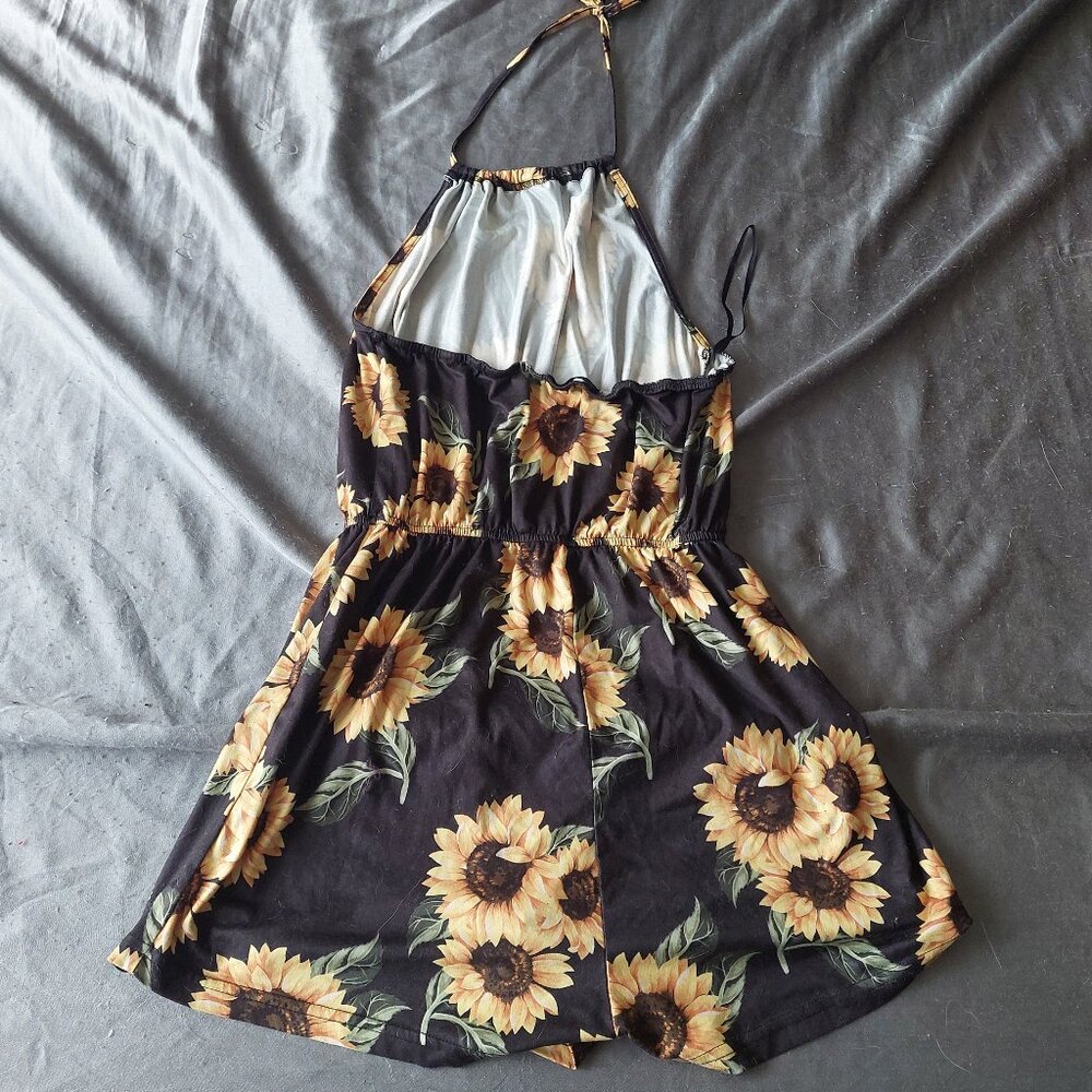Sunflower Halter Romper, Size Small